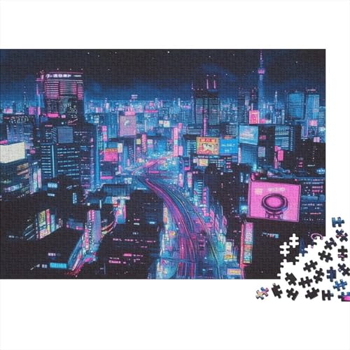 Tokio Tokyo Puzzle HolzKunst Premium Japanische Stadtlandschaft Spiel Entpacken Puzzles Plakat Für Erwachsene Kinder 500pcs (52x38cm) von DUABELPHF