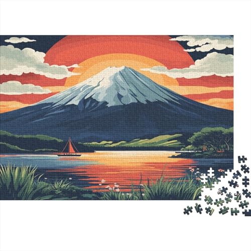 Tokio Tokyo der Fuji - Berg Mount Fuji Puzzle HolzKunst Premium Japanische Stadtlandschaft Legespiel- Erwachsenenpuzzle Puzzles Plakat Für Erwachsene Kinder 500pcs (52x38cm) von DUABELPHF