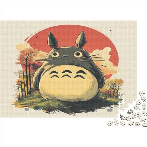 Totoro Chinchilla Puzzle HolzKunst Premium Cartoon Kreativ Lustiges Puzzles Plakat Für Erwachsene Kinder 300pcs (40x28cm) von DUABELPHF