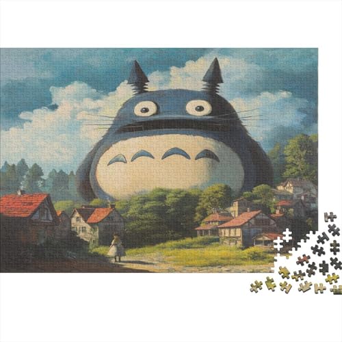 Totoro Chinchilla Puzzle HolzKunst Premium Cartoon Kreativ Lustiges Puzzles Plakat Für Erwachsene Kinder 300pcs (40x28cm) von DUABELPHF