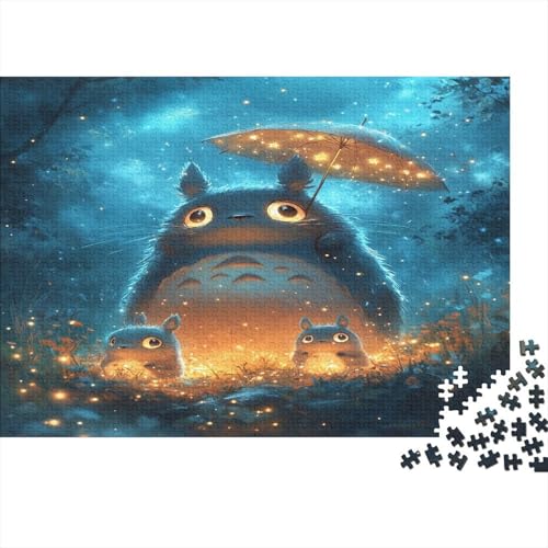 Totoro Chinchilla Puzzle HolzKunst Premium Cartoon Kreativ Lustiges Puzzles Plakat Für Erwachsene Kinder 300pcs (40x28cm) von DUABELPHF