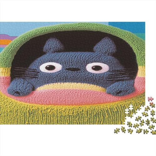 Totoro Chinchilla Puzzle HolzKunst Premium Cartoon Spiel Entpacken Puzzles Plakat Für Erwachsene Kinder 300pcs (40x28cm) von DUABELPHF