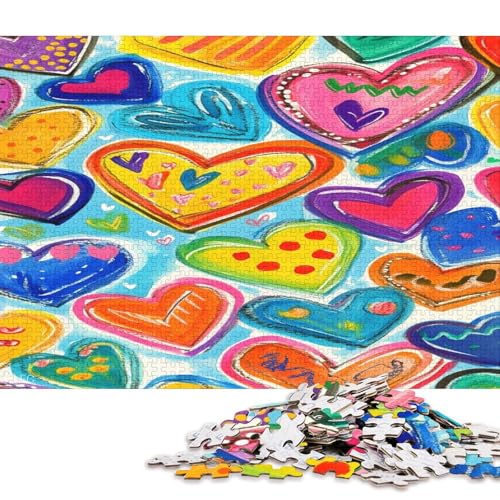 Valentinstag Valentine's Day Liebe Herz Puzzle HolzKunst Romantisches Liebesspiel Geschenk Plakat Puzzles Erwachsene Kinder 300pcs (40x28cm) von DUABELPHF