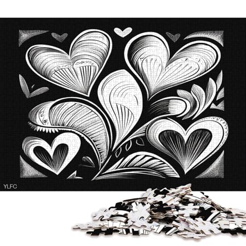 Valentinstag Valentine's Day Liebe Herz Puzzle HolzKunst Romantisches Liebesspiel Geschenk Plakat Puzzles Für Erwachsene 300pcs (40x28cm) von DUABELPHF