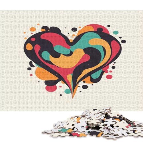 Valentinstag Valentine's Day Liebe Herz Puzzle HolzKunst Romantisches Liebesspiel Geschenk Plakat Puzzles Für Erwachsene 300pcs (40x28cm) von DUABELPHF