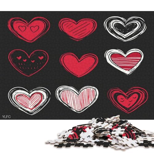 Valentinstag Valentine's Day Liebe Herz Puzzle HolzKunst Romantisches Liebesspiel Geschenk Plakat Puzzles Für Erwachsene 300pcs (40x28cm) von DUABELPHF