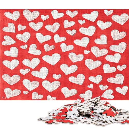 Valentinstag Valentine's Day Liebe Herz Puzzle HolzKunst Romantisches Liebesspiel Geschenk Plakat Puzzles Für Erwachsene 300pcs (40x28cm) von DUABELPHF