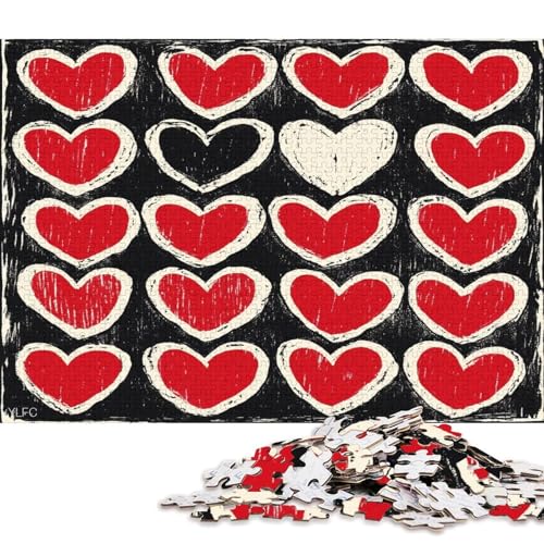 Valentinstag Valentine's Day Liebe Herz Puzzle HolzKunst Romantisches Liebesspiel Geschenk Plakat Puzzles Für Erwachsene 300pcs (40x28cm) von DUABELPHF