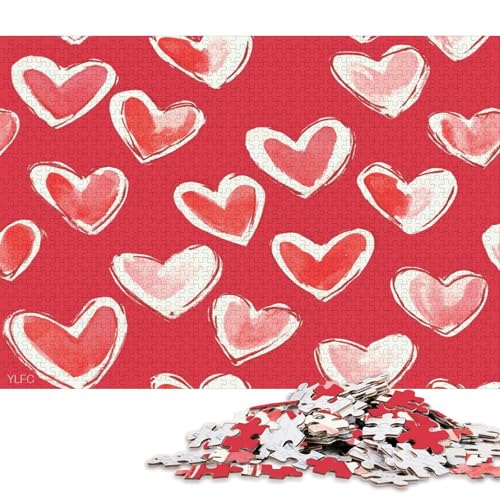 Valentinstag Valentine's Day Liebe Herz Puzzle HolzKunst Romantisches Liebesspiel Geschenk Plakat Puzzles Für Erwachsene 300pcs (40x28cm) von DUABELPHF