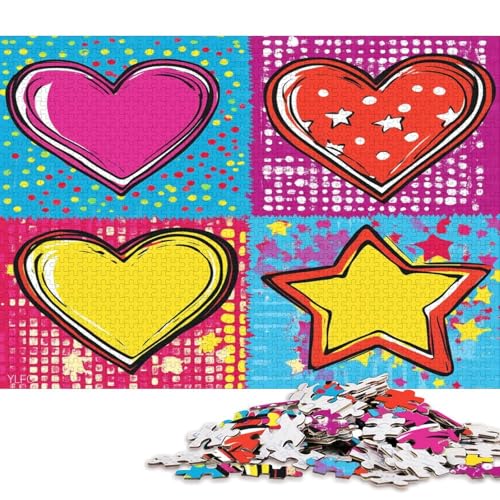 Valentinstag Valentine's Day Liebe Herz Puzzle HolzKunst Romantisches Liebesspiel Geschenk Plakat Puzzles Für Erwachsene Kinder 300pcs (40x28cm) von DUABELPHF