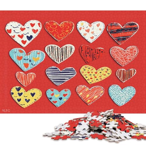 Valentinstag Valentine's Day Liebe Herz Puzzle HolzKunst Romantisches Liebesspiel Geschenk Plakat Puzzles Für Erwachsene Kinder 300pcs (40x28cm) von DUABELPHF