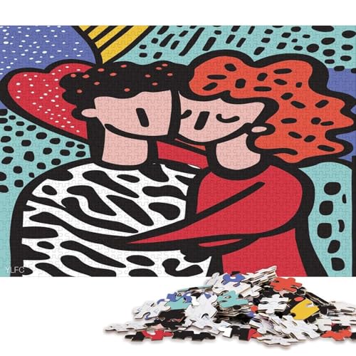 Valentinstag Valentine's Day Liebende Puzzle HolzKunst Romantisches Liebesspiel Geschenk Plakat Puzzles Für Erwachsene 300pcs (40x28cm) von DUABELPHF