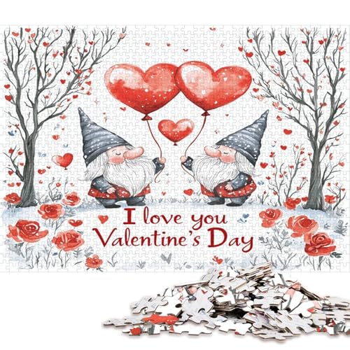 Valentinstag Valentine's Day Puzzle HolzKunst Romantisches Liebesspiel Geschenk Plakat Puzzles Erwachsene Kinder 300pcs (40x28cm) von DUABELPHF