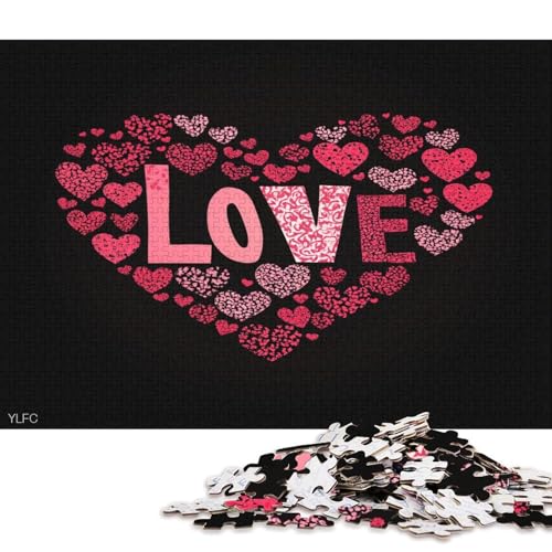 Valentinstag Valentine's Day Puzzle HolzKunst groß Liebe Romantisches Liebesspiel Geschenk Plakat Puzzles Erwachsene Kinder 300pcs (40x28cm) von DUABELPHF