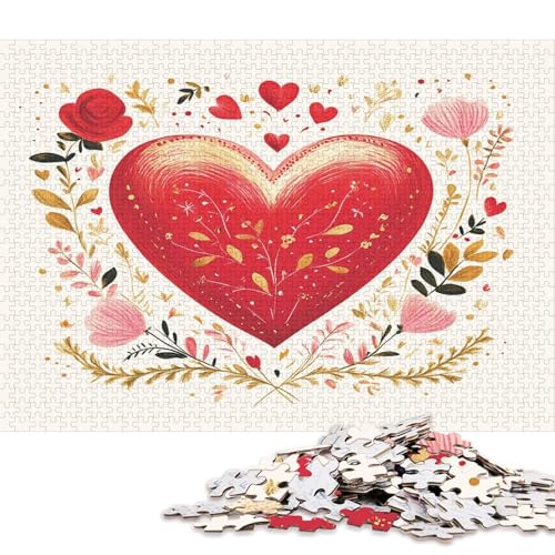 Valentinstag Valentine's Day Puzzle HolzKunst groß Liebe Romantisches Liebesspiel Geschenk Plakat Puzzles Für Erwachsene Kinder 300pcs (40x28cm) von DUABELPHF