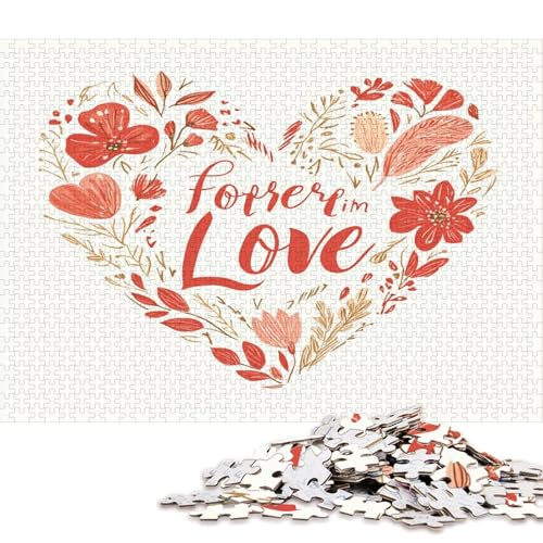 Valentinstag Valentine's Day Puzzle HolzKunst groß Liebe Romantisches Liebesspiel Geschenk Plakat Puzzles Für Erwachsene Kinder 300pcs (40x28cm) von DUABELPHF