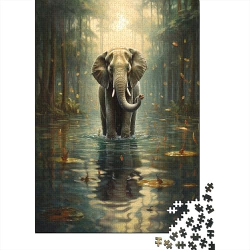 Water Elefant Puzzle 1000 Teile Puzzle Für Erwachsene Und Kinder Ab 14 Jahren Puzzel 1000pcs (75x50cm) von DUABELPHF