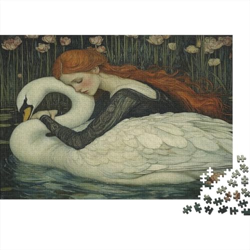 schön Schwan Swan Puzzle HolzKunst Premium Kreativ Lustiges Puzzles Plakat Für Erwachsene Kinder 300pcs (40x28cm) von DUABELPHF