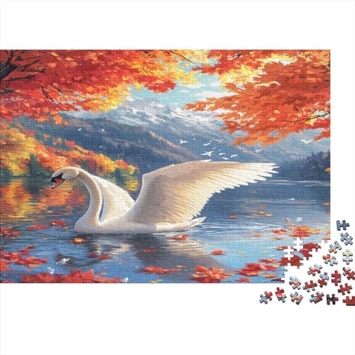 schön Schwan Swan Puzzle HolzKunst Premium Kreativ Lustiges Puzzles Plakat Für Erwachsene Kinder 500pcs (52x38cm) von DUABELPHF