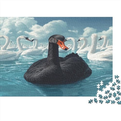 schön Schwan Swan Puzzle HolzKunst Premium Legespiel- Erwachsenenpuzzle Puzzles Plakat Für Erwachsene Kinder 500pcs (52x38cm) von DUABELPHF