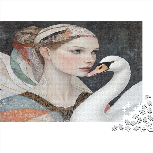 schön Schwan Swan Puzzle HolzKunst Premium Legespiel- Erwachsenenpuzzle Puzzles Plakat Für Erwachsene Kinder 500pcs (52x38cm) von DUABELPHF