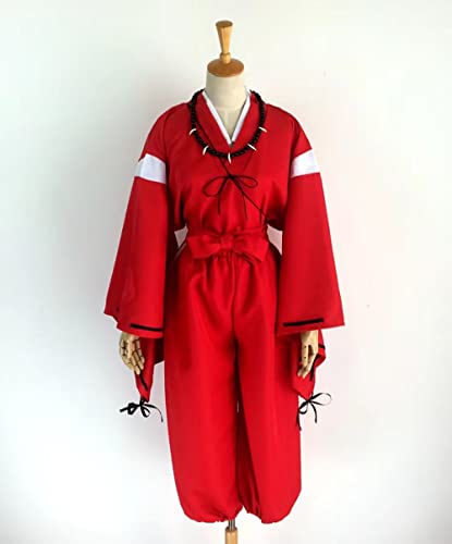 DUALY Anime Inuyasha Cosplay Kostüm Japanisch Rot Kimono Set (L) von DUALY