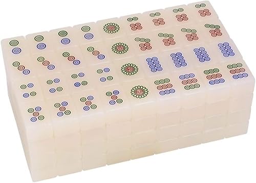 DUBTEDHOU Klassisches chinesisches Mahjong-Spiel-Set, Mahjong Advanced Boutique Chinesischer Mahjong mit 144 gravierten Spielsteinen for das Reise-Party-Spiel(37#) von DUBTEDHOU