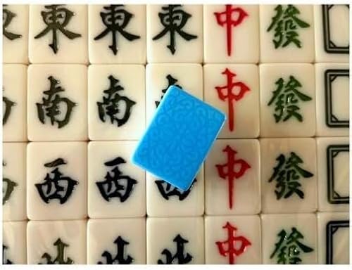 DUBTEDHOU Klassisches chinesisches Mahjong-Spiel-Set, Mahjong Chinesisches tragbares Mah-Jongg Majong-Spielset mit 136 Spielsteinen aus Acrylmaterial von DUBTEDHOU