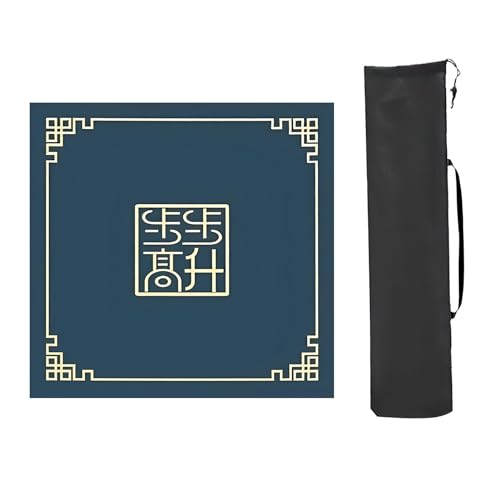 Mahjong Tischmatte,Kachel Spiele Tischabdeckung, Lärmreduzierende Mahjong-Tischmatte, Mahjong-Matte aus Faser und Gummi, vibrationsreduzierendes Mahjong-Pad for Mahjon-Poker(Blue,80x80cm (31.49x31.49i von DUBTEDHOU