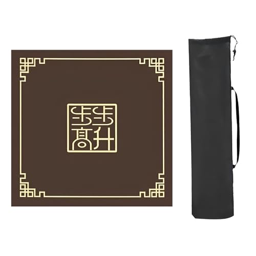 Mahjong Tischmatte,Kachel Spiele Tischabdeckung, Lärmreduzierende Mahjong-Tischmatte, Mahjong-Matte aus Faser und Gummi, vibrationsreduzierendes Mahjong-Pad for Mahjon-Poker(Brown,80x80cm (31.49x31.49 von DUBTEDHOU