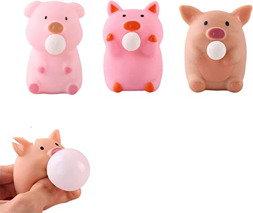 Ferkel-Spucke-Blasen-Squeeze-Spielzeug, süßes Piggy-Squishy-Spielzeug zum Stressabbau, sensorisches Squeeze-Spielzeug für Kinder und Erwachsene, Dekompressionsspielzeug, Geschenke von DUBUSH