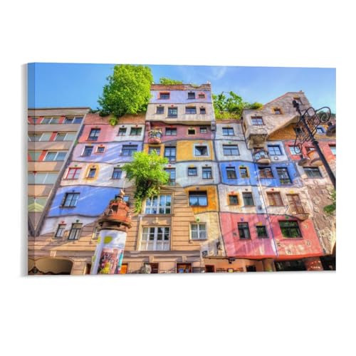 Hundertwasser-Haus in Wien，Puzzle 1000 Teile für Erwachsene, Klassische Puzzle Puzzle Schwierig für Kid Surprise Birthday für Family Home Decor Art Puzzle（38x26cm）-194 von DUDOK