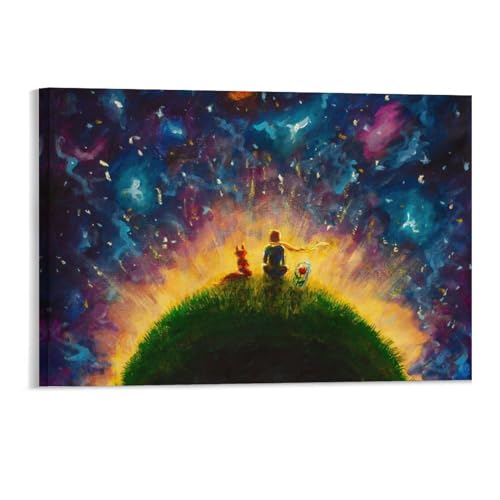 Kleiner Prinz, Fuchs und Rote Rose sitzen im Gras，1000 Teile Puzzles,Papierpuzzle Puzzles Spiel,Entspannung Puzzle Spiele,mentale Übung Puzzle,Für Jugendliche Und Erwachsene Geschenke（50x70cm）-76 von DUDOK