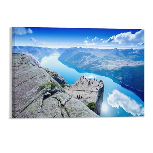 Klippe Preikestolen am Lysefjord in Norwegen，Adult Puzzle 1000, Adult Brain Challenge Puzzle（38x26cm）-197 von DUDOK