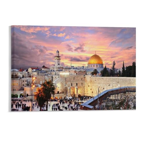 Puzzle 1000 Teile，Altstadt an der Westmauer mit Tempelberg, Jerusalem，Art Malerei Puzzle 1000 Teile Pädagogisches intellektuelles Dekomprimieren von Spielzeugrätseln Lustige（75x50cm）-240 von DUDOK