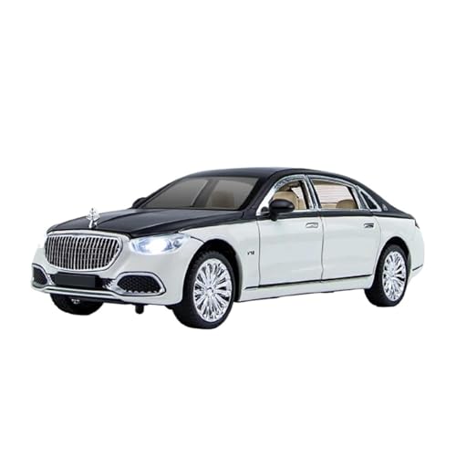 1/22 Für Maybach S400 Legierung Luxus Druckguss Metall Spielzeug Auto Modell Sound Und Licht Geschenk Druckgussmodelle Motorfahrzeuge(S680 White) von DUEVEL