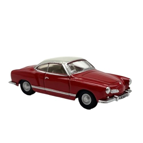 1/76 Volkswagen Karmann-GHIA Roter Sportwagen, Legierungsauto-Modellbausatz, Spielzeugauto, Geschenk, Hobby-Sammlung Druckgussmodelle Motorfahrzeuge(Rot) von DUEVEL