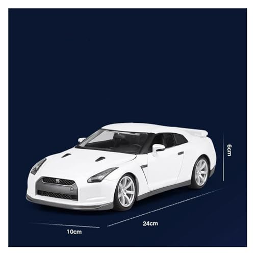 1 18 Für 2009 Nissan GTR R35 Legierung Retro Auto Modell Erwachsene Ornament Sammlung Geschenk Spielzeug Auto Druckgussmodelle Motorfahrzeuge(Weiß) von DUEVEL