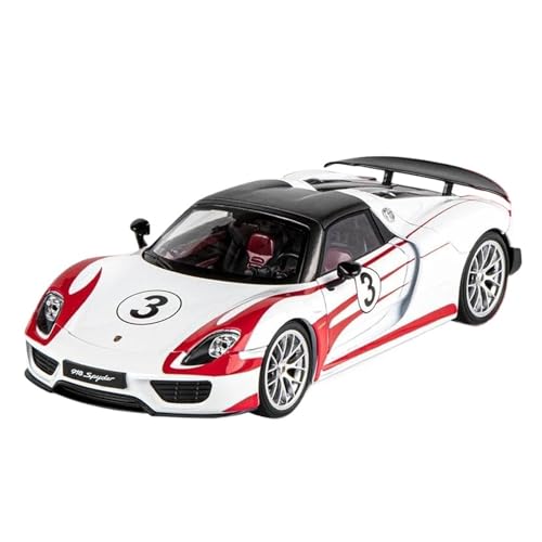 1 18 Für 918 Spyder Martini Simulation Sportwagenmodell Rennfahrzeugmodell Mit Sound- Und Lichtornamenten Druckgussmodelle Motorfahrzeuge(Red with White) von DUEVEL