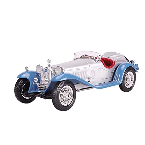 1 18 Für Alfa Romeo Silber Blau Vintage Classic Car Legierung Druckguss Modell Sammlung Display Geschenk Druckgussmodelle Motorfahrzeuge von DUEVEL