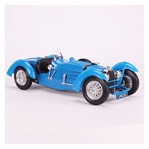 1 18 Für Bugatti Typ 59 Blau Retro Oldtimer Legierung Druckguss Modell Sammlung Display Geschenk Druckgussmodelle Motorfahrzeuge von DUEVEL