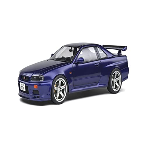 1 18 Für GTR R34 Midnight Purple Alloy Car Model Double Door Finished Collection Ornament Druckgussmodelle Motorfahrzeuge von DUEVEL