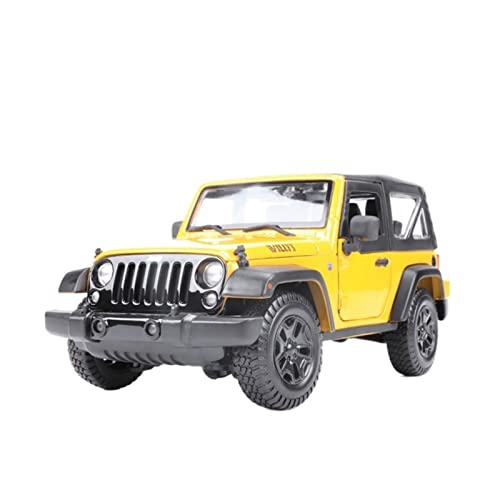 1 18 Für Jeep Willys Wrangler 2014 Statische Metalldruckguss-Geländewagenmodellsimulation Sammlerstück Ornament Druckgussmodelle Motorfahrzeuge(Yellow) von DUEVEL