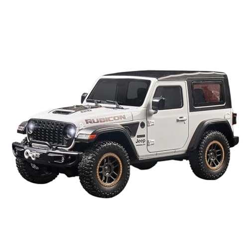 1 18 Für Jeep Wrangler Rubicon 20. Generation Legierung Druckguss Spielzeug Modell Sound Und Licht Sammlung Druckgussmodelle Motorfahrzeuge(Convertible White) von DUEVEL