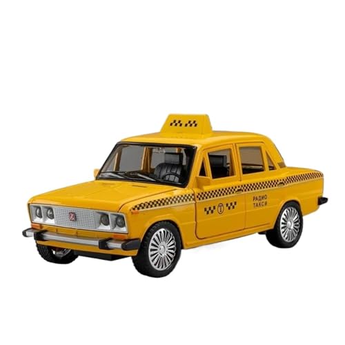 1 18 Für Lada NIVA Legierung Taxi Auto Modell Diecast Metall Spielzeug Fahrzeuge Auto Modell Simulation Sound Und Licht Modell Druckgussmodelle Motorfahrzeuge(Yellow) von DUEVEL