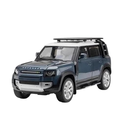 1 18 Für Land Rover Defender Simulation Modell Sound Und Licht Pull Back Spielzeug Auto Dekoration Geschenk Auto Modell Druckgussmodelle Motorfahrzeuge(Blau) von DUEVEL