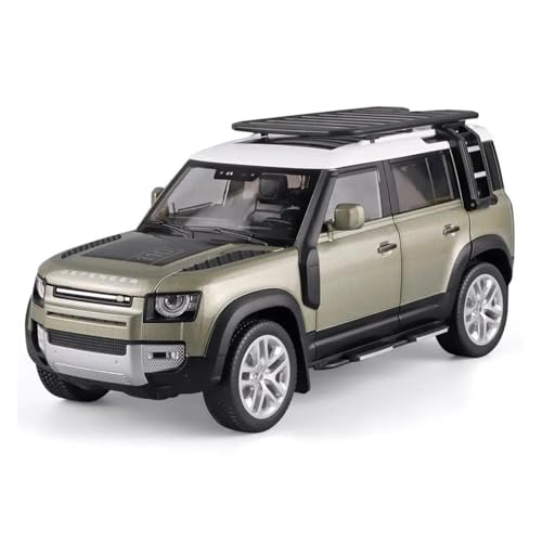 1 18 Für Land Rover Defender Simulation Modell Sound Und Licht Pull Back Spielzeug Auto Dekoration Geschenk Auto Modell Druckgussmodelle Motorfahrzeuge(Grün) von DUEVEL