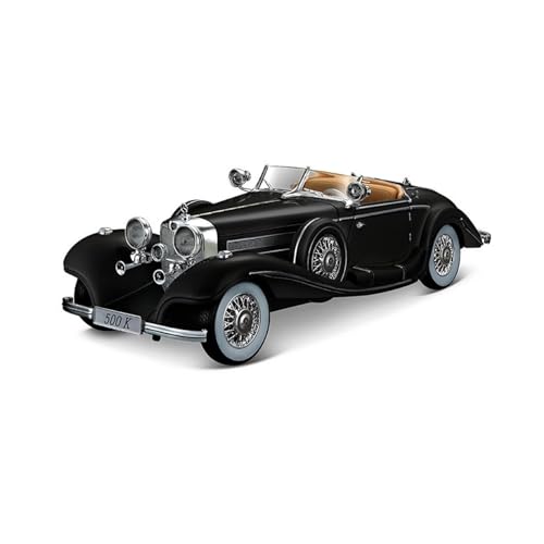 DUEVEL 1 18 Für Mercedes-Benz 500K Simulation Legierung Druckguss Auto Modell Erwachsene Statische Sammlung Ornament Geschenk Spielzeug Auto Handwerk Druckgussmodelle Motorfahrzeuge(Schwarz) von DUEVEL