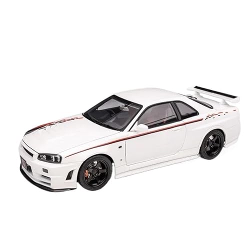 1 18 Für Nissan GTR R34 CRS Legierung Kompressionswelle Miniaturmodell Für Erwachsene Sammlerstück Ausstellungsspielzeug Druckgussmodelle Motorfahrzeuge(White) von DUEVEL