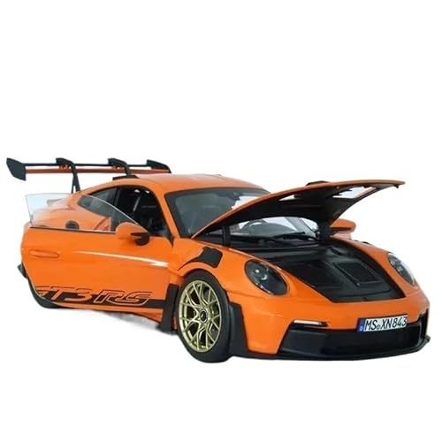 1 18 Für Porsche 911 992 GT3 RS NOREV 2022 Legierung Presswelle, Miniaturmodell Sammlerspielzeug Für Erwachsene Druckgussmodelle Motorfahrzeuge(Orange) von DUEVEL